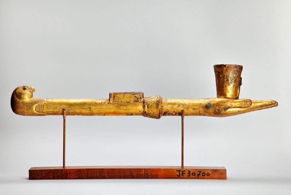 Gilded wooden incense burner shaped like an arm, Ptolemaic Period